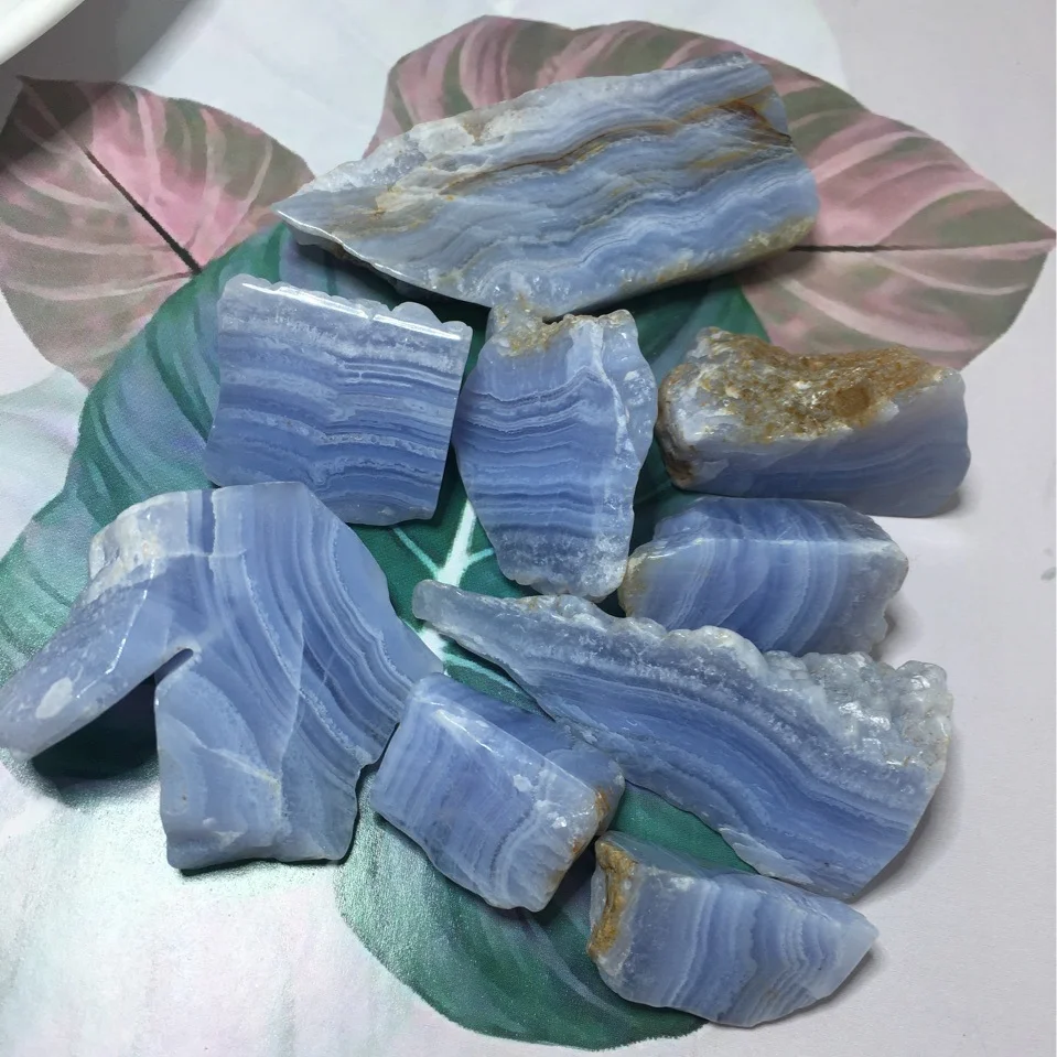 

Wholesale 100% natural gemstonel Blue Lace Agate Raw And Crystal Rough Stone Healing Chakra Chalcedony Stone Angel's stone