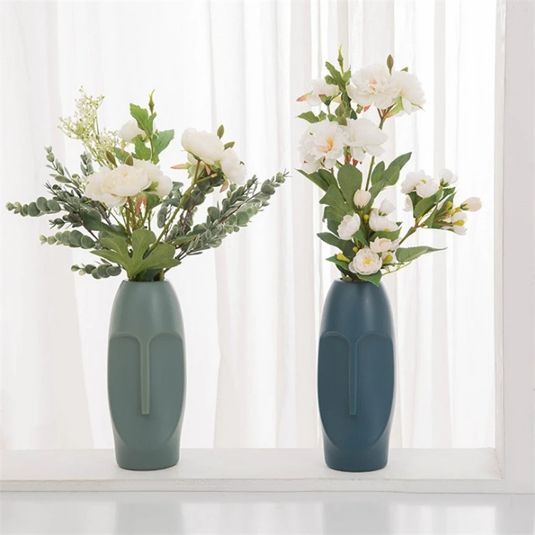 

Arrangement Decoration Modern Simple Abstract Nordic Home Decor Plastic Vases, Green blue pink