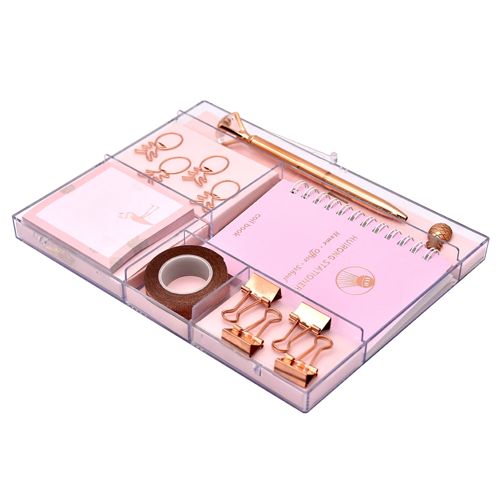 Kawaii Rose Gold School Stationery Set,Kids Cute Stationery Box Set Wholesale,Back To School