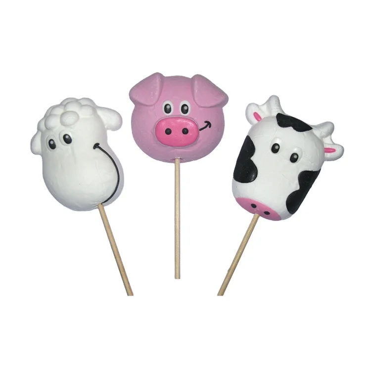 
Hot sell handmade cow shape marshmallow lollipops candy  (62221051263)
