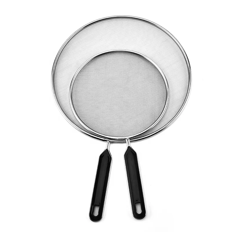 

Kitchen Heavy Duty Quality 3 pc set Splatter Screen Guard for Cooking, Grease Shield Cover for Frying Pan, Silver