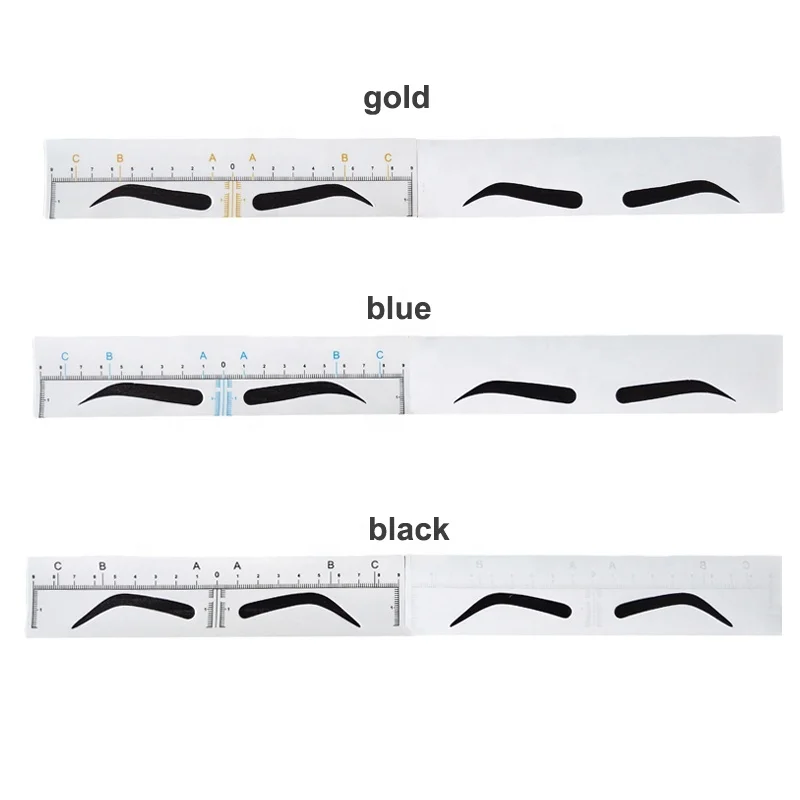 

New Arrival Transparent Disposable Eyebrow Tattoo Ruler Microblading Eyebrow Ruler Sticker For Permanent Makeup Measuring Tools, Transparent eyebrow ruler sticker
