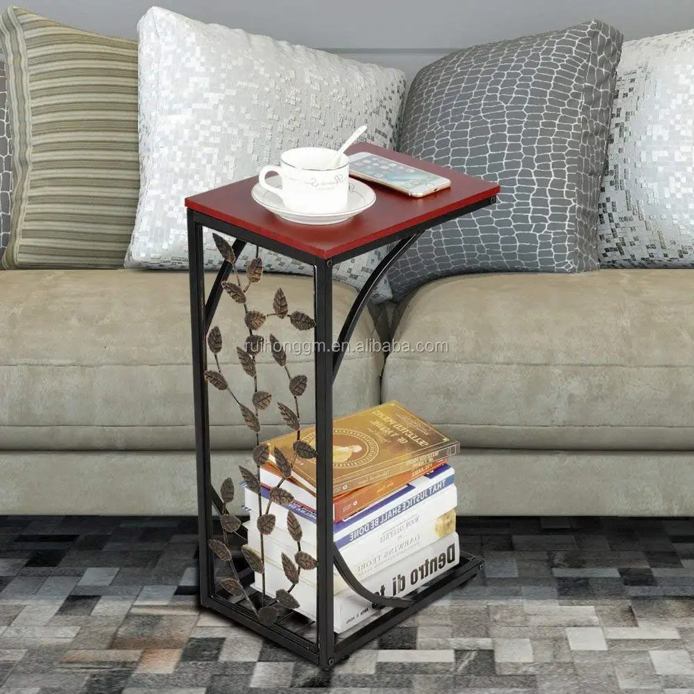 Rh 4424 Metal Accent Wooden Table Vine Leaf Design Modern Sofa Side Table Buy Side Table Sofa Side Table Tea Tables For Sale Product On Alibaba Com