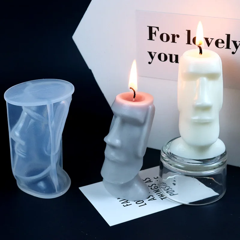 

Giant Candle Silicone Mold Home Decoration Scented Candle Gypsum Portrait Resin Molds, White