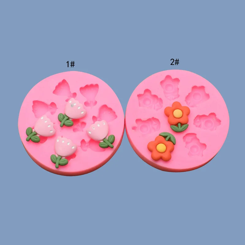 

2 types flower morning glory fondant silicone mold mousse cake decoration tools diy jewelry epoxy mold wholesale spot, As picture
