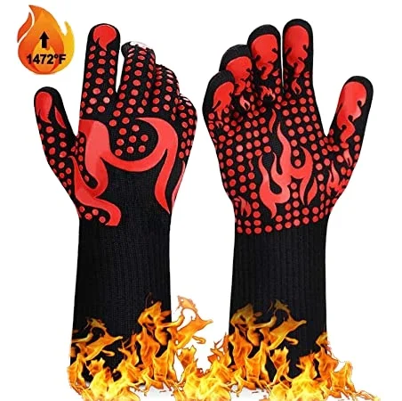 

New Arrival Non-slip Silicone Heat Resistant High Temperature Resistance BBQ Gloves for Grill Kitchen Oven Cooking Barbecue