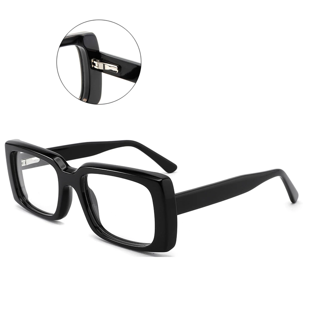 

Retro High quality strength Spring hinge Square Acetate Optical Glass Eyeglasses