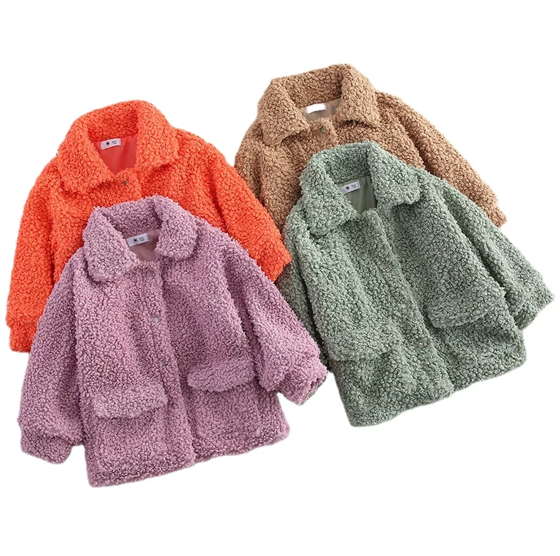 

Cute fleece boys' and girls' jackets kids winter coat children thicken outfits, As picture