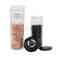 

glass bottle slat and pepper grinder 100ml bottle