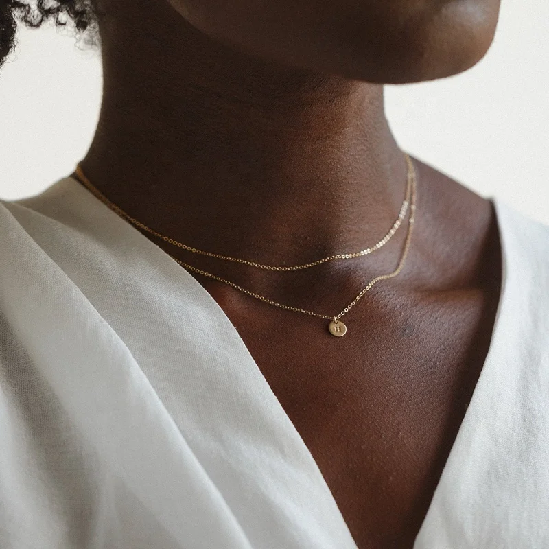 

Personalised Gold Initial Monogram Engraved Bar Necklace