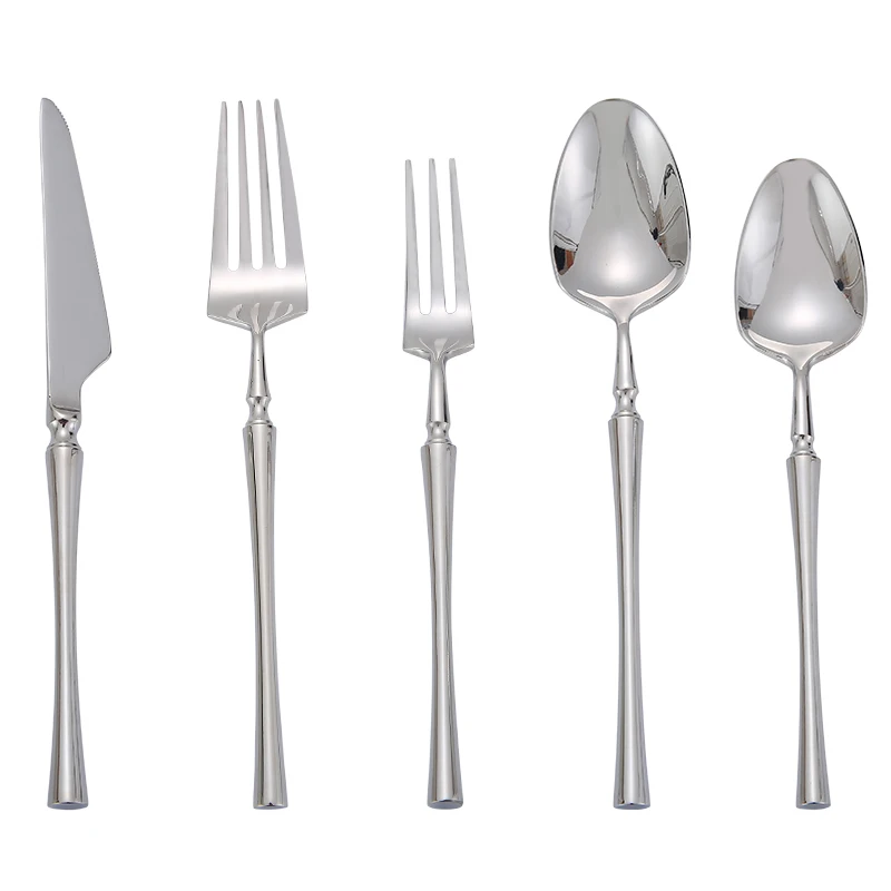 

Wedding luxury 18/10 stainless flatware spoons vintage silver cutlery set