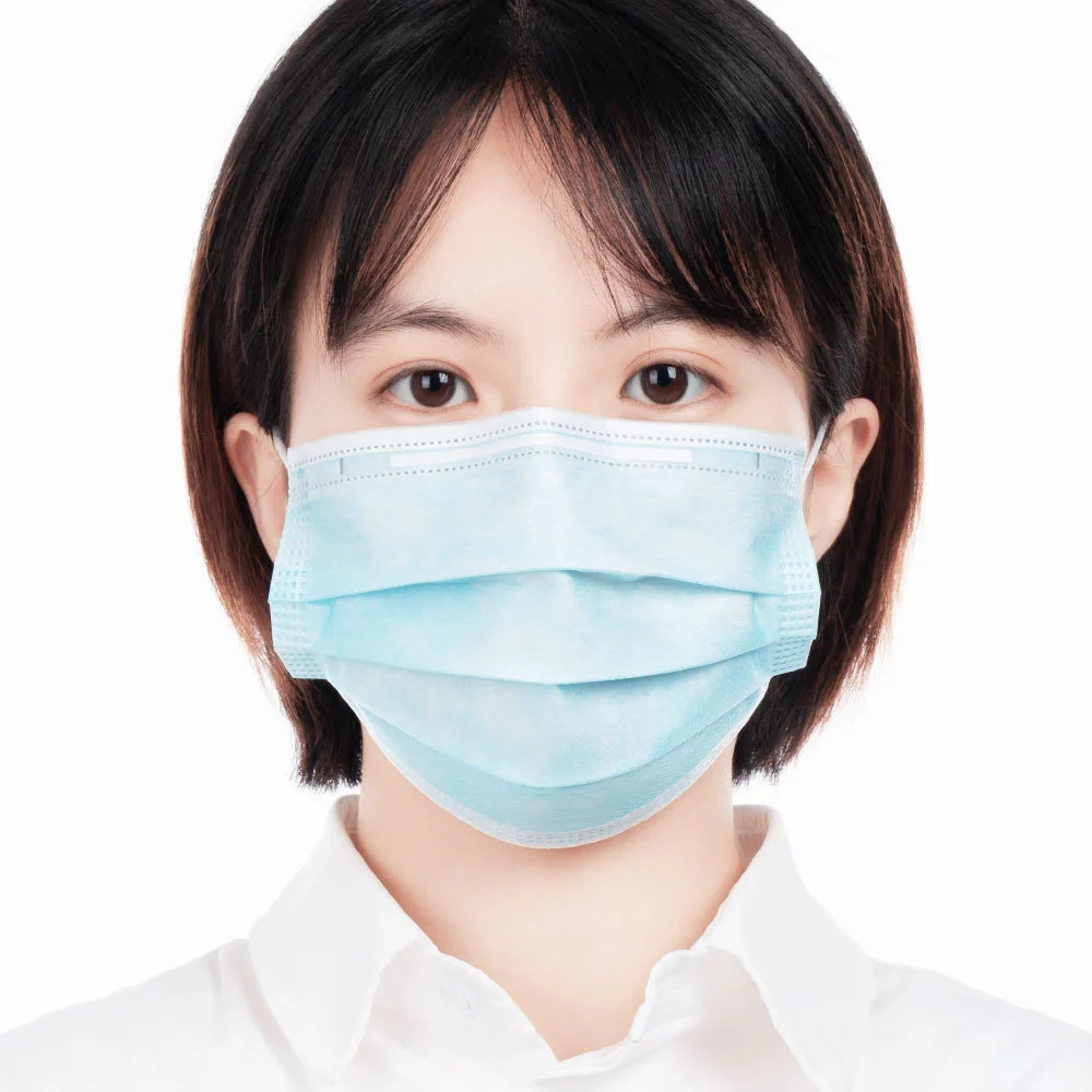 

Pm2.5 Anti Pollution Dust Sport 3 Ply Disposable Mask Wholesale Adult Non-woven facemask Earloop For Adults, Blue