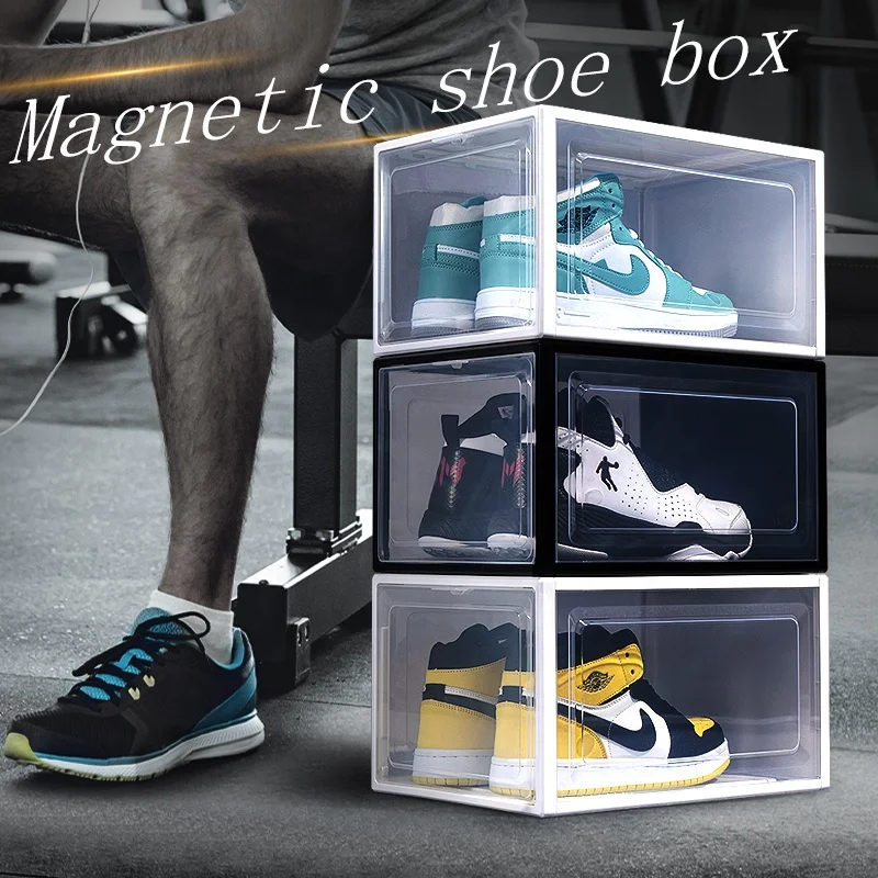 

Drop Front stackable Jordan Shoe Box Amazon Acrylic wholesale shoe organizer box stackable magnetic clear plex glass shoe box