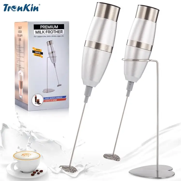

Stainless Steel Milk Frother Machine Frother Milk Frothed Espumador De Leche Handheld Coffee Electric Milk Frother With Stand