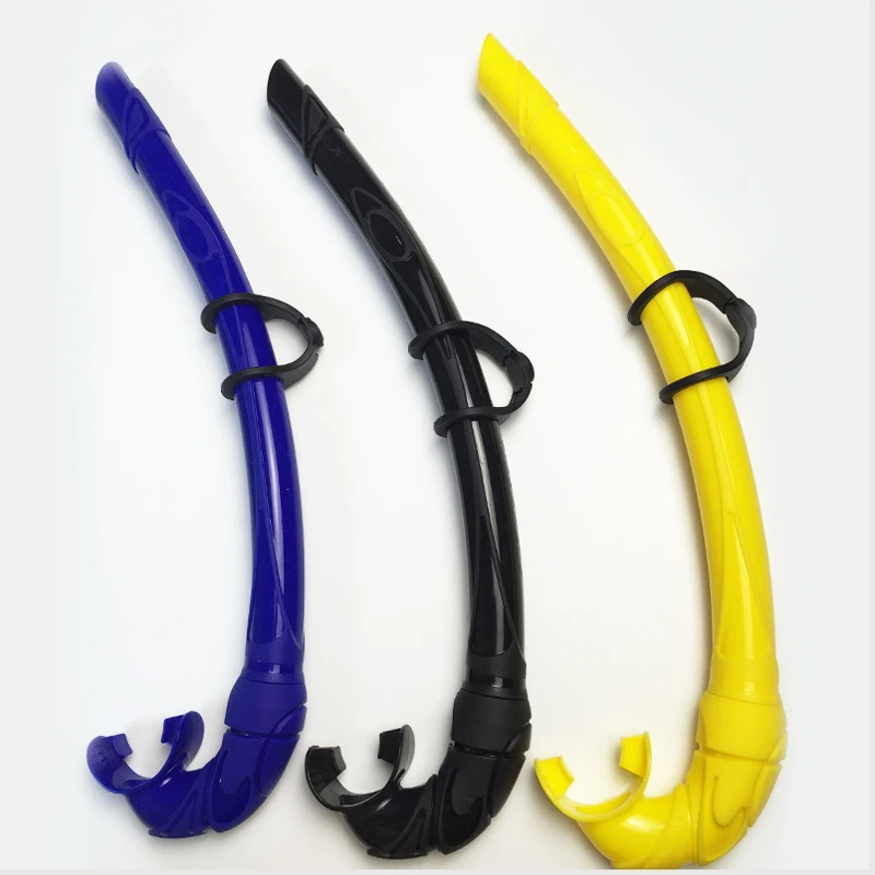 

Spearfishing freediving snorkeling soft tube silicone snorkel Foldable 100% silicone snorkel for dive direct, Black / blue / yellow