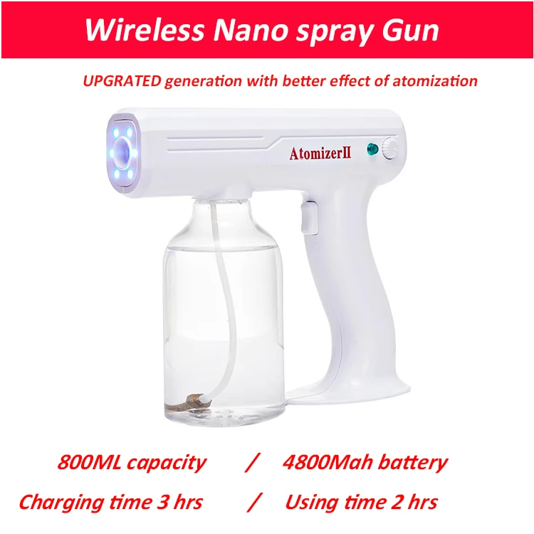 

Daton new design portable touch buttons wireless disinfection nano spray fogger steam gun electric disinfection sprayer machine