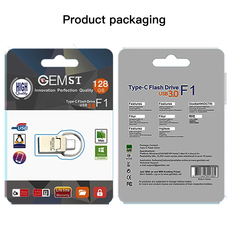 Factory price large capacity waterproof metal mini USB flash drive 2 in 1 TYPE C mobile phone memory stick 32g usb flash drive - ANKUX.COM