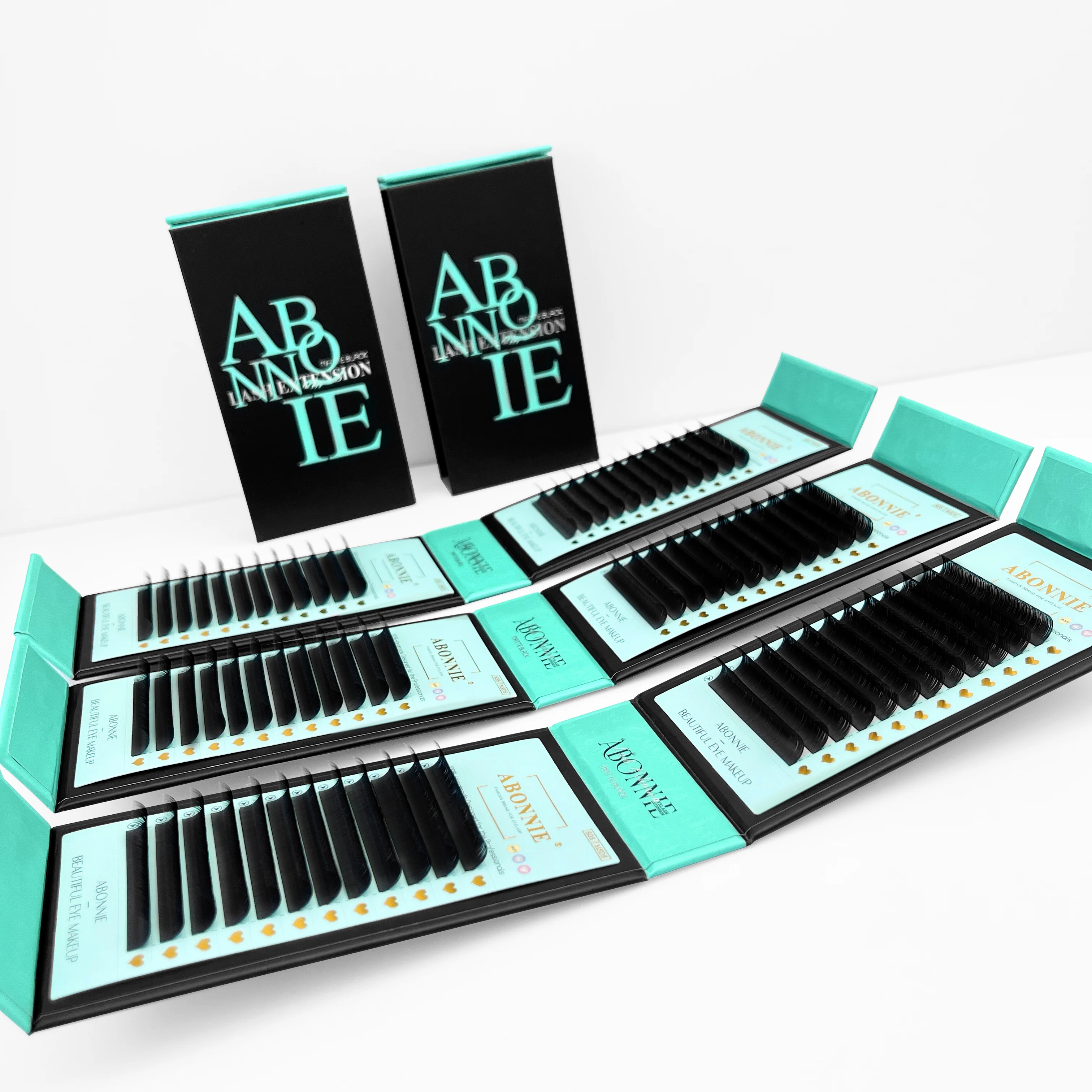 Abonnie Private Label j C Cc D Dd Curl Cashmere Volume Eyelash Extensions Trays Lash Trays Matte Black Cashmere Lash Extensions