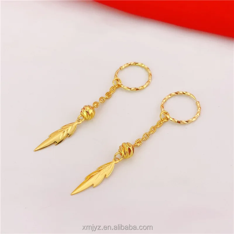 

Gold-Plated Gold-Plated Earrings Female Students Simple Tassel Small Ear Line Vietnamese Sand Gold Earrings Exquisite