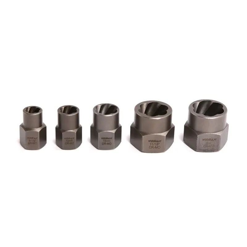 

Local stock in America! Winmax hand tools 5 Pieces Spiral Locking Wheel Nut Remover Nut Bolt extractor socket set