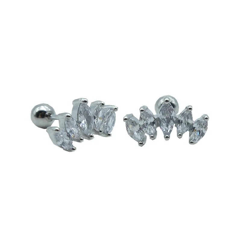 

Zircon Ear Tragus Rings Stainless steel Bar Ear Piercing Cartilage Helix Piercing Women Men Body Jewelry