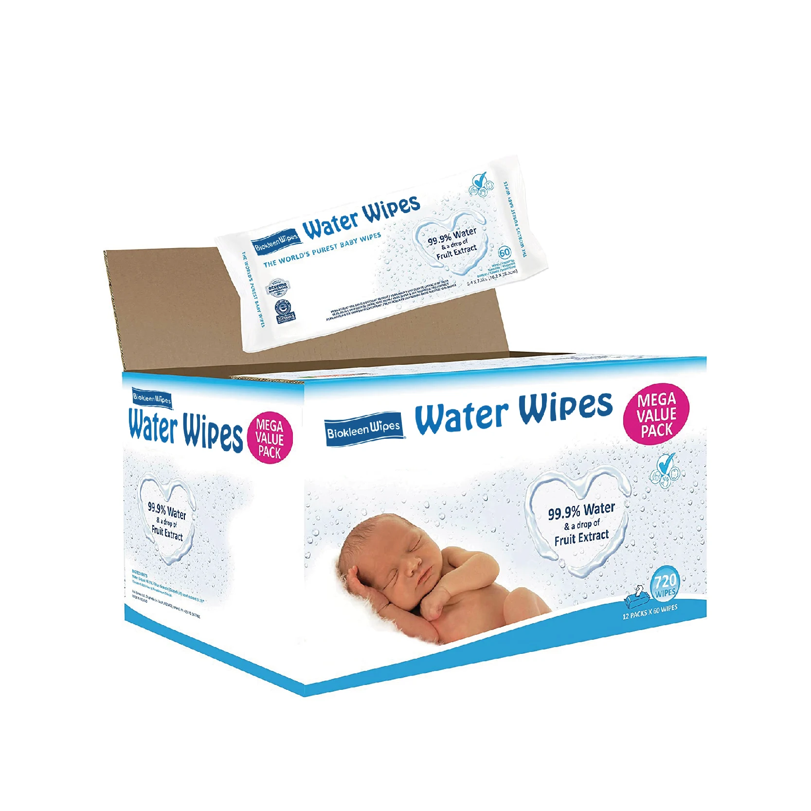 

individual wrapped 99.9% pure water wet wipes newborns pure water baby wipes unscented