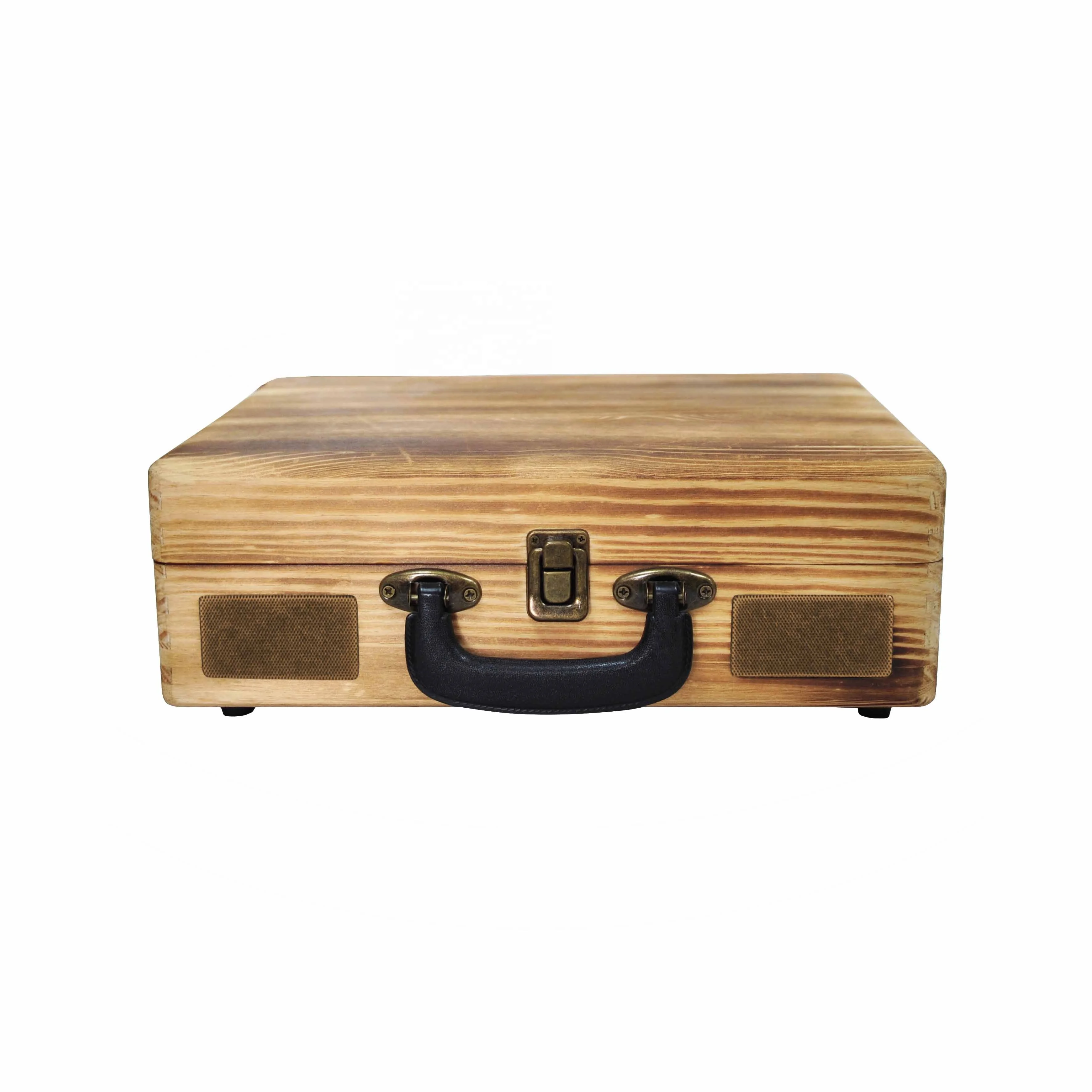 Wooden suitcase turntable vinyl record player with built in speaker, bluetooth, USB, TF, FM, USB or TF recording - ANKUX.COM