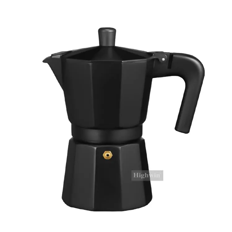 

Premium Black planting Classical Customized Aluminum alloy Espresso coffee maker Moka Pot