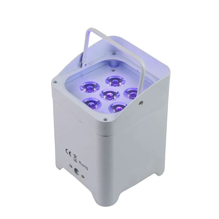 

Free shipping 12lights+case 6x18w RGBWA+UV 6 in 1 Wireless Battery Powered Led Uplights for Sales LED Par Fixtures light stage, 16.7 million kinds of color change