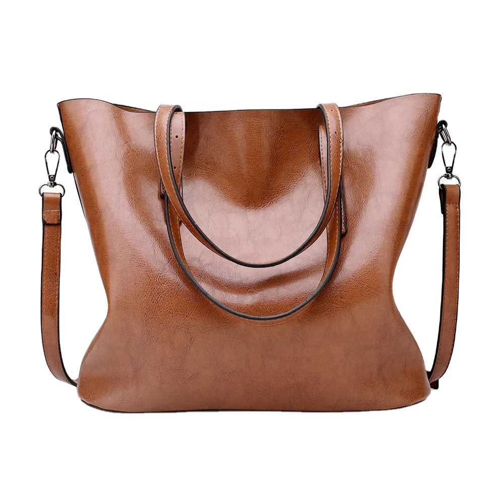 

Factory large capacity handbag ladies customize leather tote luxury shoulder bag, Customizable