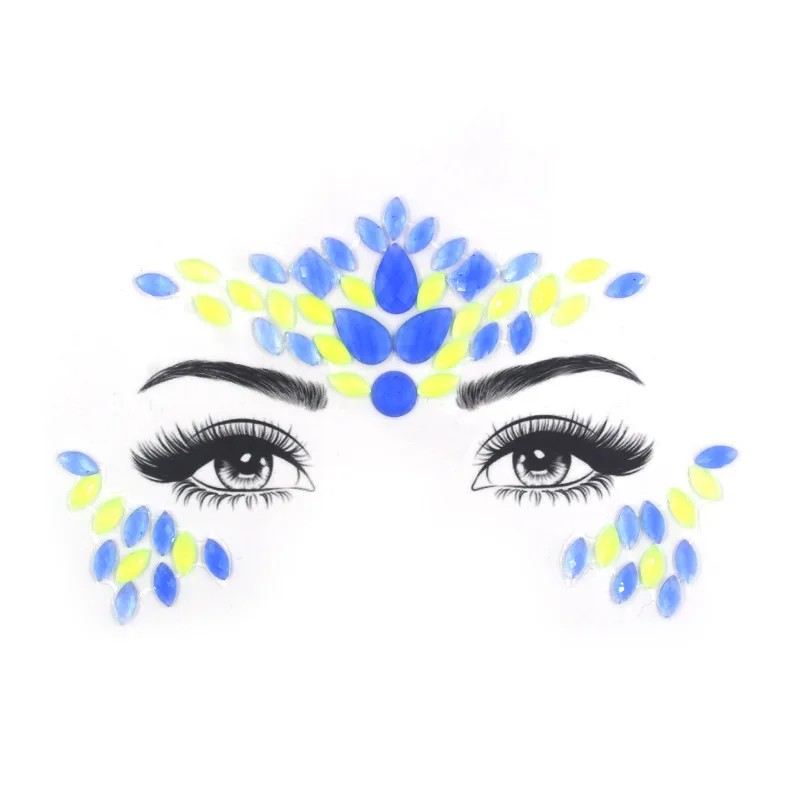 

Halloween Glowing Face Sticker Resin Crystal Face Sticker