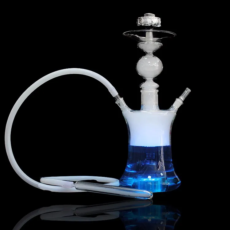 

Wholesale 2 Pipe Sheesha Nargile Smoking Set Transparent Glass Big Hookah