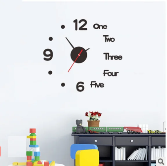 

Home Decorative Wall Sticker 3D Frameless Digital DIY Wall Clock