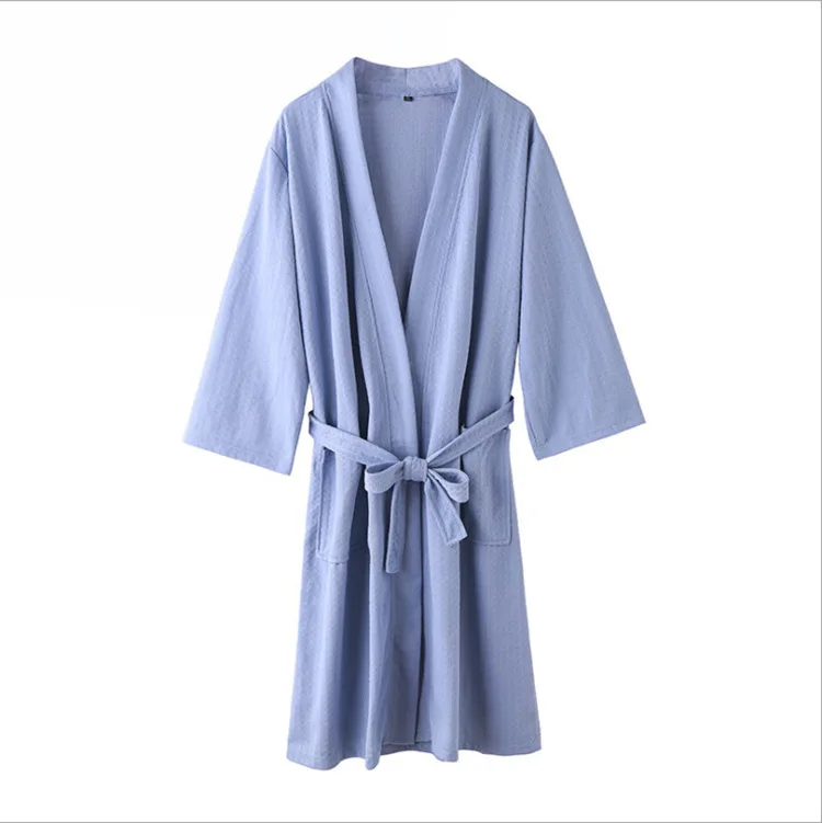 

Waffle bathrobe women's bathrobe women's nightgown long couple home service hotel bathrobe men