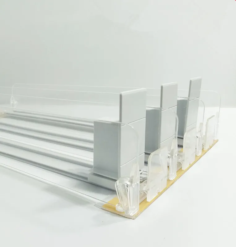 Shelf Automatic Feed Product Pusher Plastic Shelf Pushing System Shelving Displays