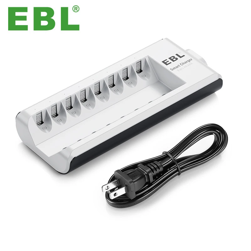 

EBL 8-slots Professional Smart Charger For 8 Pcs AA AAA Rechargeable Batteries