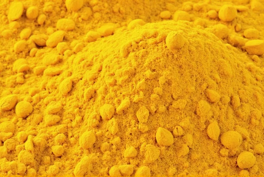 Close-up comparison of fresh vibrant turmeric powder versus faded expired turmeric