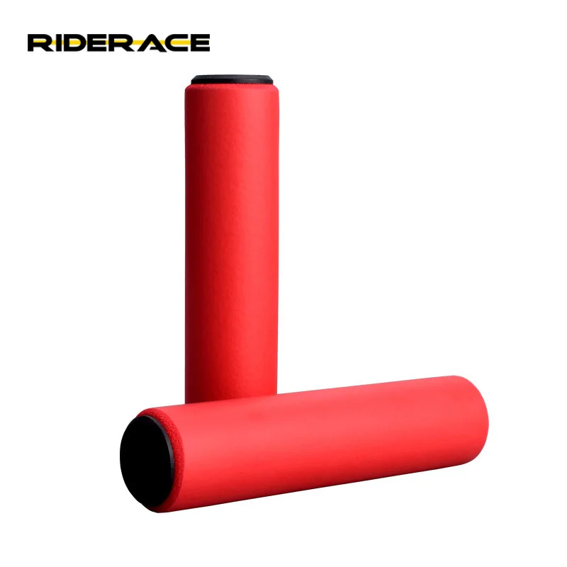 

Ultralight Bicycle Handlebar Grips Cover Anti-slip Soft Silicone Sponge Lock On Handle Grip Outdoor Cycling Parts, Black red green blue