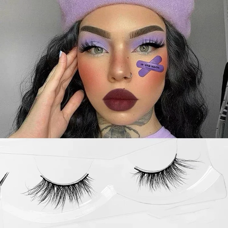 

New Style 10-12mm Luxury Short False Eye lash Japanese And Korean Style Beauty Makeup 3D Mink Eyelashes, Black