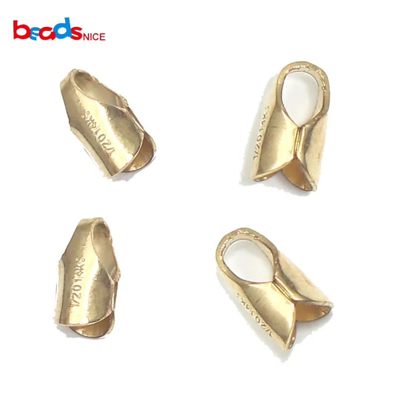 

Beadsnice Gold Filled Jewelry Finding Crimp Ends Clamps Tips Bead Cap for Bracelet Making Supply ID39988