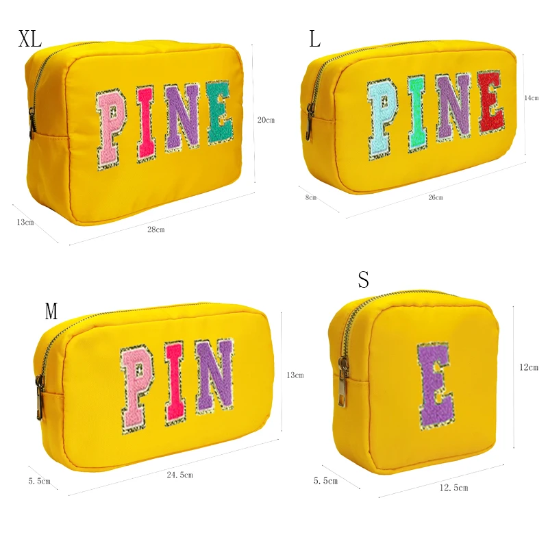 

Pine Waves Cosmetic Bag S/M/L/XL Size In Stock customized Nylon Cosmetic Makeup Bag-Personalized Stick On Toiletry Bag