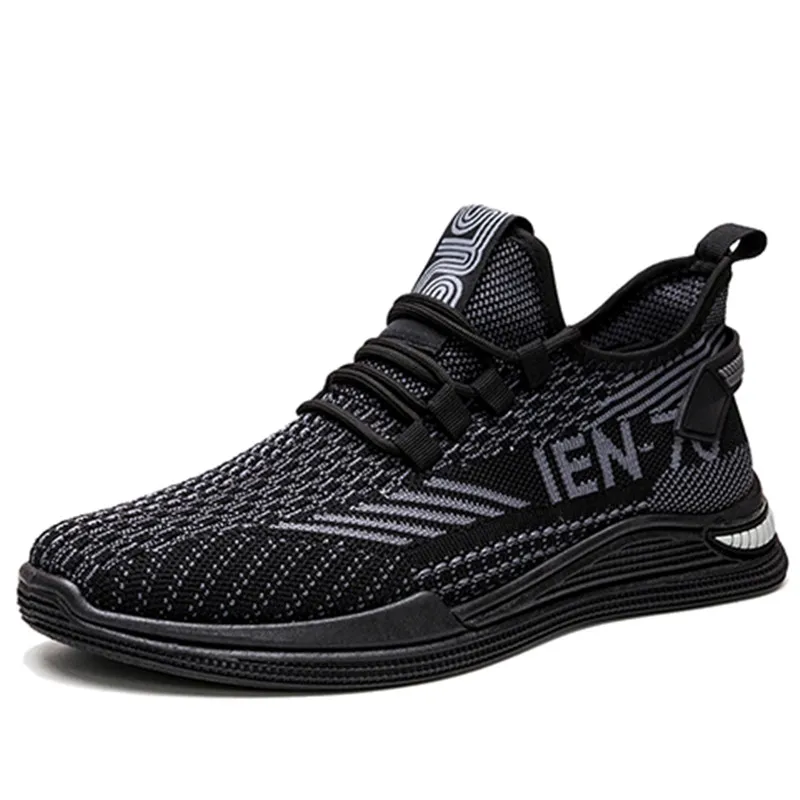 

Wholesale breathable men's casual shoes jogging shoes mesh shoes, Black, red