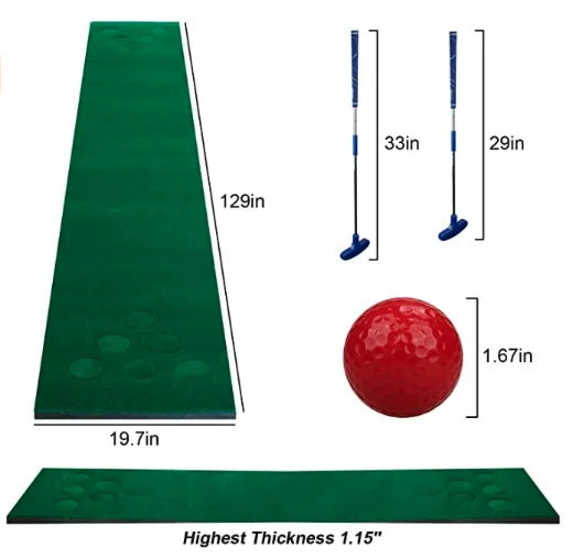 

Golf Pong Game Set The Original - Includes 2 Putters, 2 Golf Balls, Green Putting Pong Golf Mat