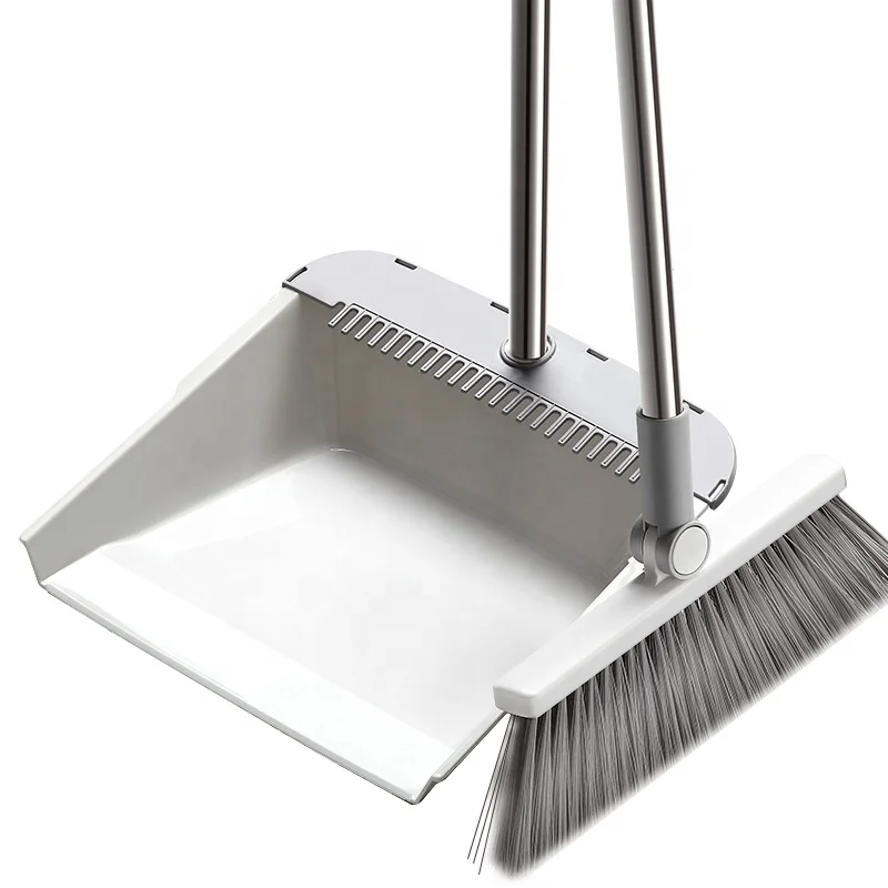 

Professional Manufacture Household Cleaning Tools Floor Dustpan and Broom Set, Grey and white