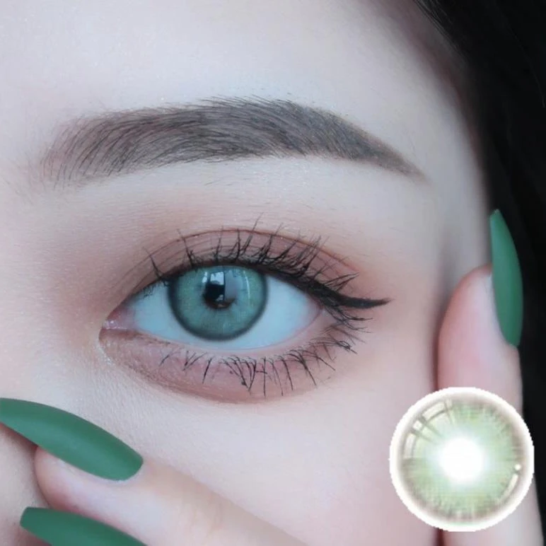 

new arrival vienna turquoise green color contact lenses cycle eye contacts cosmetic lens hybrid iris size 14 mm
