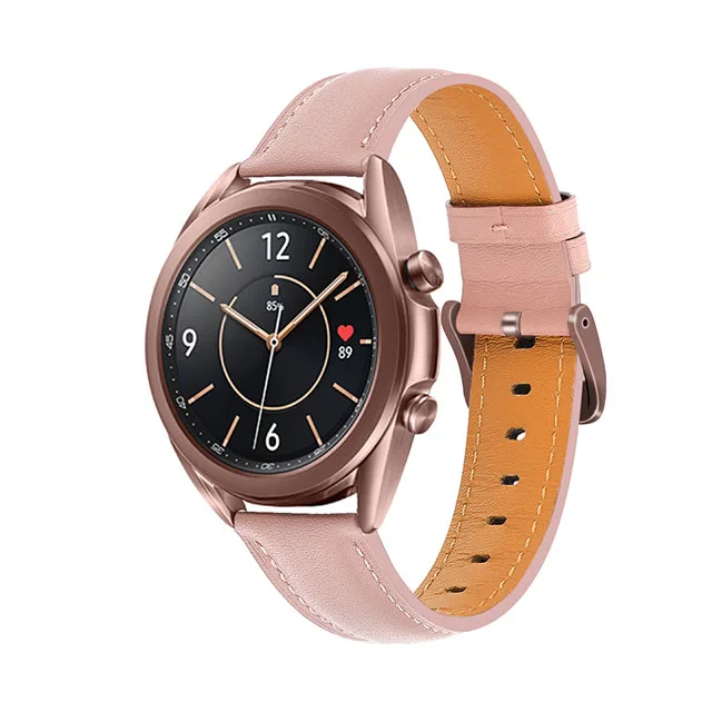 

Lining Genuine Leather Watch Strap Band for Samsung Galaxy Watch 3 41MM 45MM, 5 colors