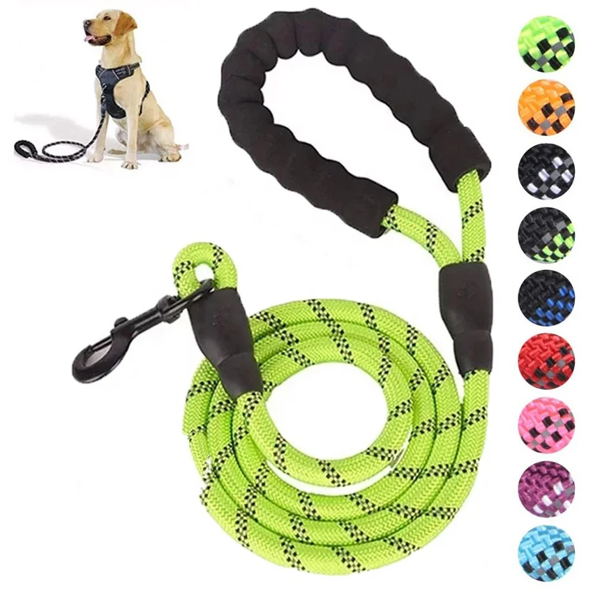 

Top quality Factory Customized Paracord Nylon rope slip leash dog dominant dog slip lead, Black, light blue, green, red, rose red