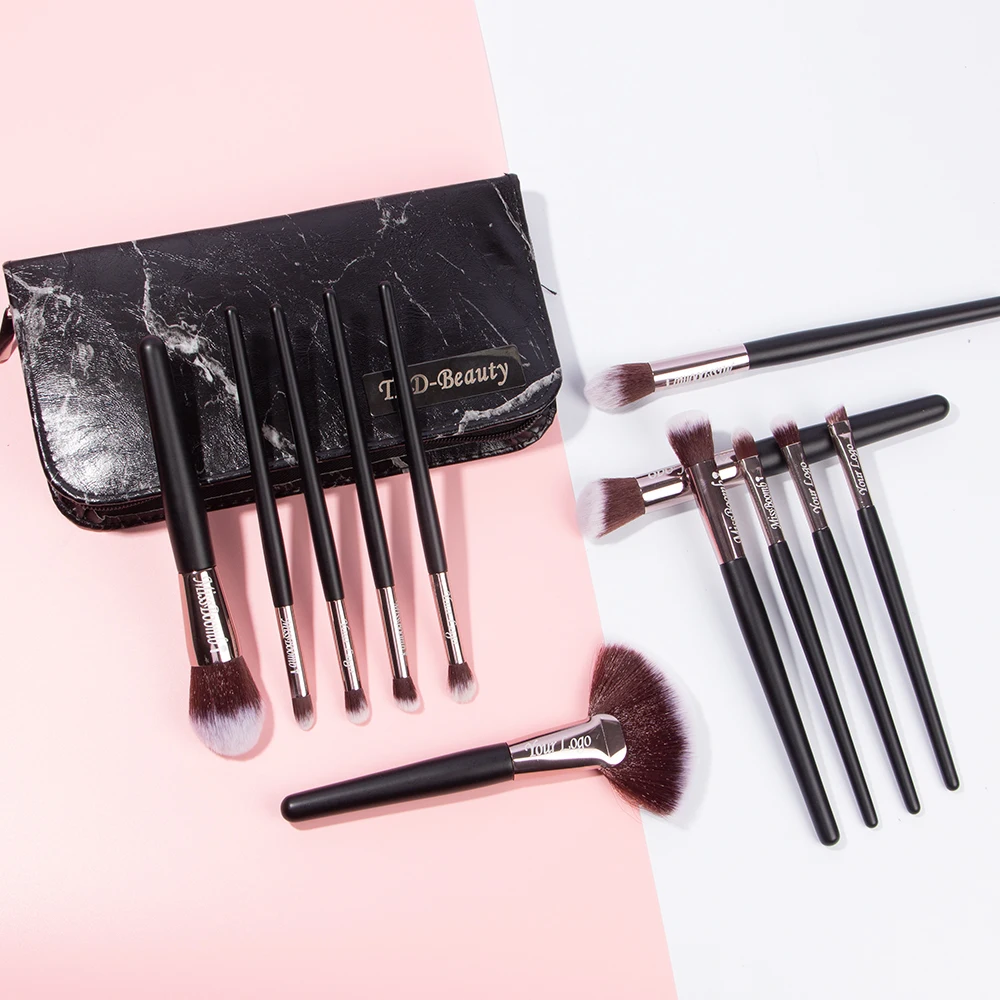 

Special 12pcs Metal Box Custom Logo Luxury Synthetic Hair Gold Blush Eyebrow Makeup Brush Set For MAC