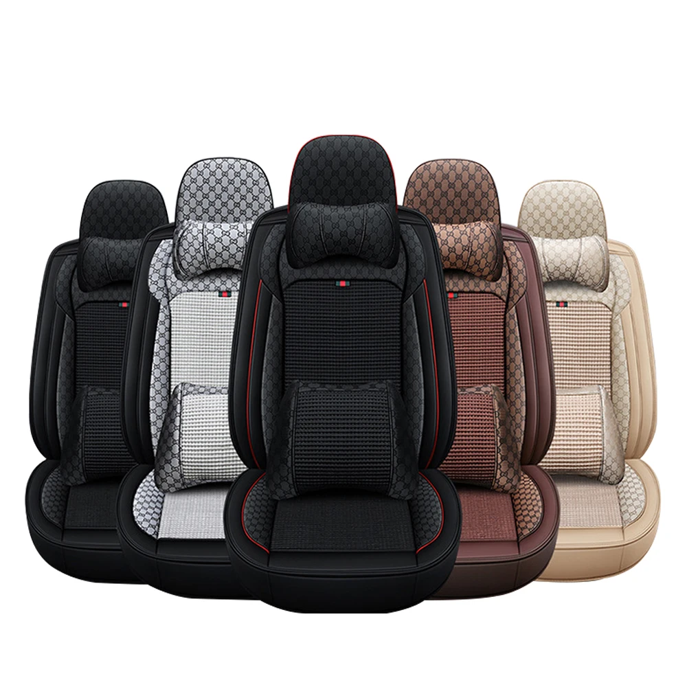 

Muchkey Luxury Car Seat Cover Front Rear Car Seat Cushion Waterproof Protectors Compatible with Airbag Car Seat Covers