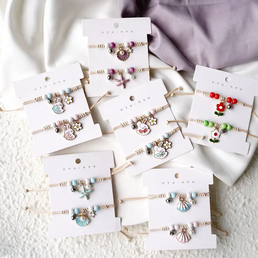 

Laodun 2021 Newest Design A Pair of Cartoon Ceramic Bracelets for Girlfriends and Lovers Unique Jewelry Alloy Bracelet, White